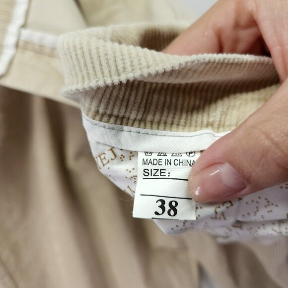 Haorun Corduroy Pants Mens Bootcut Size 38x27 Light Beige - Picture 7 of 13